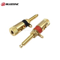 Tige de cuivre Audio plaqué or allongé grand amplificateur de courant borne de haut-parleur 4mm prise banane