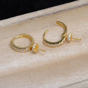 Wenchi S925 <b>Silver</b> Pendant DIY Accessories Water Drop Earring Support 10-12mm 15647 Love Earpiece with Empty Earnail <b>Beads</b> China - Product Image 2