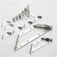 Support d'angle triangulaire en métal, acier inoxydable, support d'angle multifonction, support d'étagère murale, connecteur de réparation de meubles