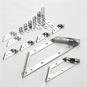 Support d'angle triangulaire en métal, acier inoxydable, support d'angle multifonction, support d'étagère murale, connecteur de réparation de meubles - Product Image 1