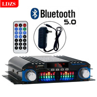 Amplificateur audio de voiture mini 12V BT-998, haute puissance, 4 canaux, affichage numérique USB/FM, système audio domestique et automobile, récepteur et amplificateur