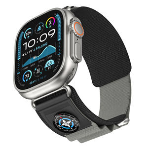 สายนาฬิกาไนลอนแบบมีเข็มขัดรัดสำหรับ Apple Watch 1-11 สายรัดแบบเวลโครสำหรับทุกเพศ สีดำ สีส้ม สีเทา สีน้ำเงิน สีเขียวทหาร - Product Image 2