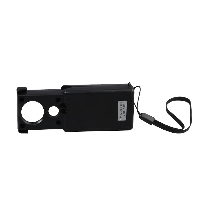 Yj60x lente acrílica portátil com led, lupa de bolso deslizante, lupa de joia com luzes uv