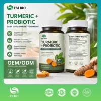 Capsules végétales de curcuma et probiotiques OEM ODM, capsules de curcuma probiotiques à 95% de curcumine, supplément immunitaire intestinal sous marque privée
