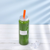 Bouteilles de boisson en PET de 500 ml (16 oz) en gros avec logo personnalisé, pour thé au lait, café froid, jus, avec bouchon à trou pour paille