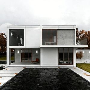 Véranda minimaliste à cadre fin en aluminium ; Maison en verre sans cadre à vue panoramique pour bureau de jardin contemporain - Product Image 5