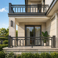 Clôture décorative en alliage d'aluminium pour jardin de villa, écologique, durable, avec balustres verticaux, garde-corps, design personnalisé