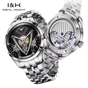 Envío Directo IDEAL KNIGHT Reloj Mecánico Automático de Lujo para Hombre, Reloj de Pulsera Esqueleto Tourbillon Impermeable para Negocios - Product Image 2