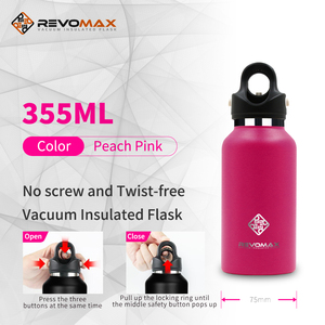 Revomax Thermos isolé Ouverture à une main <span class=keywords><strong>2</strong></span> secondes 18H Chaud 36H Froid 100% étanche Finition mate Sans transpiration Cadeau d'affaires - Product Image 2