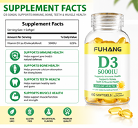 Fabricant GMP Fournisseur de capsules molles végétaliennes de vitamine D3 K2 5000UI avec étiquette personnalisée OEM ODM Complément vitaminique