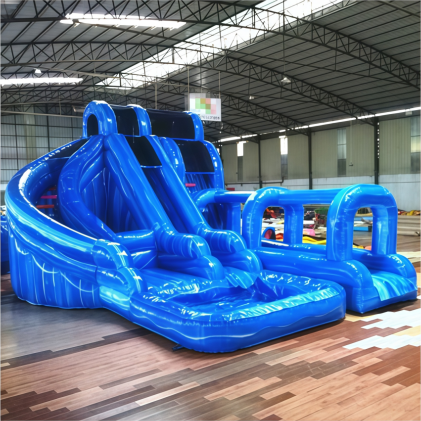 36ft Blue Dual lane гигантские водные горки надувные водные горки для взрослых другие садовые здания