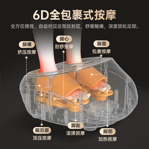 Masseur de pieds 6D à couverture complète, chauffant, électrique, avec rouleaux à air comprimé pour usage domestique, jambes et pieds - Product Image 4