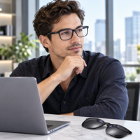 Lunettes audio LC-102-18 avec verres polarisés magnétiques à clipser, anti-lumière bleue, traduction en temps réel, BT6.0