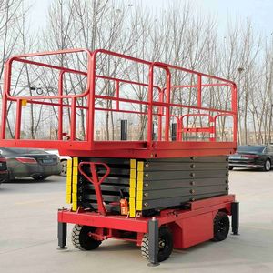 Pequeño elevador de tijera Beigong marca 3M 4m <span class=keywords><strong>5M</strong></span> Mini elevador de tijera 300kg plataforma de trabajo aéreo plataforma de tijera mesa elevadora portátil - Product Image 5