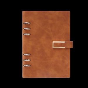 Custom A5 Binder Leather Business Notebook 100 Sheet PU Loose-<b>Leaf</b> Planner with Magnetic Buckle for School Use - Product Image 1