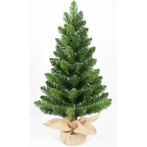 Bkj Arbre de Noël Artificiel de 60 cm en PVC, Arbre de Bureau avec Support Métallique et Ruban, Décoration Intérieure pour les Fêtes - Product Image 1