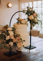 Ensemble d'arche à gâteau moderne en métal doré - Support de présentation de gâteau de mariage - Décorations de mariage - Outils pour gâteaux