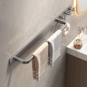 Toilet Towel Rack Single Pole Hanging No Punching <b>Light</b> Luxury Creative <b>Wall</b> Mounted Multifunctional Bathroom Storage Iron Hotel - Product Image 1