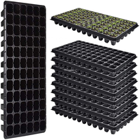 Plateau de semis 50 cellules en plastique noir boîte en carton PS formage sous vide plateau de pépinière en plastique 28 cellules profondes plateaux et couvercles de pépinière Support