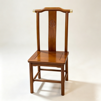 Chaise de salle à manger de style chinois en bois massif, assise rembourrée avec pieds en bois, idéale pour les restaurants, les hôtels et les salons de thé.