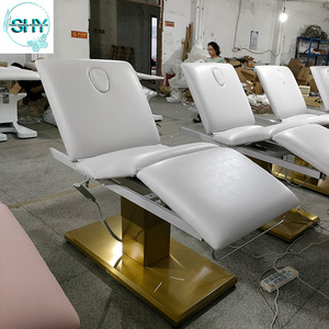 <span class=keywords><strong>Table</strong></span> <span class=keywords><strong>de</strong></span> <span class=keywords><strong>massage</strong></span> moderne <span class=keywords><strong>rose</strong></span> à 3 moteurs en métal plaqué or avec base en acier inoxydable Lit <span class=keywords><strong>de</strong></span> salon <span class=keywords><strong>de</strong></span> beauté du visage électrique Spa - Product Image 5