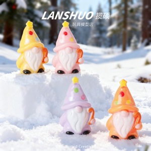 Lanshuo Resin Dwarf Doll Cartoon Keychain Pendant Desktop Ornament Nordic Style Christmas <b>Decoration</b> - Product Image 2