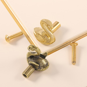 情侣火烈鸟黄铜门把手，卧室浪漫抽屉拉手，橱柜旋钮 - Product Image 3