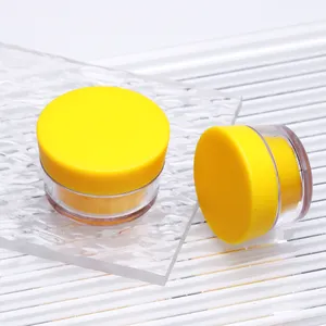 10g 15g 20g 30g doppelwandiger kosmetischer Nagel kleber leerer Behälter klarer Tauch pulver gläser mit gelbem pp Liner