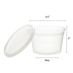 Conteneur alimentaire transparent hermétique de haute qualité, jetable, en plastique épais, pour soupes, 8oz, 12oz, 16oz, 24oz, 32oz - Product Image 2