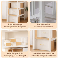 Lit mezzanine tout-en-un avec bureau, armoire et escalier - Lit de dortoir gain de place pour adultes