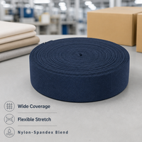 Bande élastique en nylon et spandex de 3,5 cm pour ceintures de vêtements, récupération douce, écologique, unie, directement de l'usine