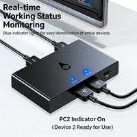Commutateur de partage USB 2.0 2 entrées 4 sorties, compact, moulage privé, logo OEM, 100 % inspecté, prêt à être expédié, fabriqué en Chine