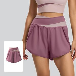 Shorts Deportivos 2 en 1 para Mujer, Cintura Alta, con Cintura de Bloques de Color, Anti-Transparencia, Secado Rápido, para Entrenamiento - Product Image 5