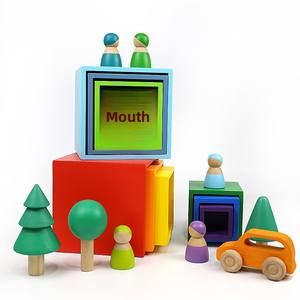 Blocchi di Costruzione in Legno per Bambini, 40 Pezzi, Grandi Animali Arcobaleno, Gioco Educativo Creativo, Impilabile, Ornamentale per Neonati - Product Image 5