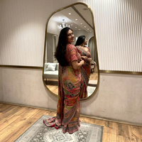 Sari en Chinon de créateur indien, dernière collection exclusive, pour mariages et fêtes, vêtements ethniques pour femmes, qualité supérieure, numérique