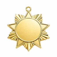 Medaglia Personalizzata in Lega di Zinco Placcata Oro a Forma di Stella, Medaglia Sportiva in Metallo per Incisione, per Eventi Scolastici
