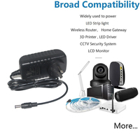 Adaptateur secteur universel KUNCAN AU DC 5.5*2.1MM 12V 2A 1.2m avec câble pour caméra IP