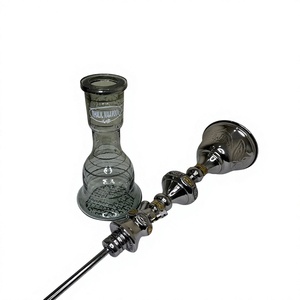 Chicha artisanale authentique Khalil Maamoon Frosted Modern - Noyau en laiton massif, glace toute la nuit, 1 niveau, 33 pouces (83,82 cm), ensemble complet - Product Image 4