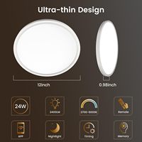Plafonnier LED moderne super mince pour chambre à coucher et cuisine Ultra-mince 24W AC alimenté en surface lumière LED montée directement en usine