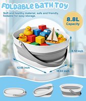 Panier de rangement pliable double capacité pour jouets de bain avec égouttoir rapide pour salle de bain, douche, piscine, plage