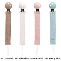 Vente en gros de nouveaux matériaux pince-sucette portable en coton pour bébé pinces binky neutres universellement adaptées à toutes les sucettes pour jouets de bébé