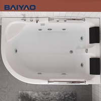 Baignoire hydromassante moderne en acrylique, 8 jets de bain à remous, BAIYAO 6003, baignoire spa rectangulaire, 2 personnes, 1800x1200mm, utilisation hôtelière, personnalisable
