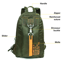 Fallschirmschnallen-Rucksäcke Taktischer Rucksack Einsatztasche für Reisen Wandern Reisen