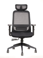 Chaise de bureau exécutive en maille certifiée BIFMA, soutien lombaire réglable, accoudoirs réglables 2D
