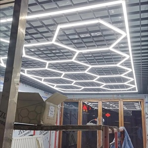 <span class=keywords><strong>Hexagone</strong></span> détaillant l'atelier lumières <span class=keywords><strong>Led</strong></span> pour magasin de voiture et Garage plafond lumières en nid d'abeille travail Garage lumière <span class=keywords><strong>LED</strong></span> - Product Image 2