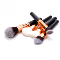 12 pièces Articles de voyage outil de beauté pinceaux cosmétiques pinceau de maquillage ensemble marque privée aluminium cheveux synthétiques support en bois sac en bois