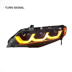 Aggiornamento per Honda <span class=keywords><strong>Civic</strong></span> 8a Generazione 2006-2011, Gruppo Fari Anteriori Modificato con Luci Diurne <span class=keywords><strong>LED</strong></span> e Indicatori di Direzione a Scorrimento - Product Image 4