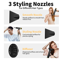 Sèche-cheveux électrique portable de type T à haute vitesse, léger, silencieux, à ions négatifs pour la maison