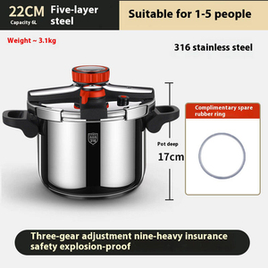 Casserole à induction électrique de haute qualité en acier inoxydable 316, anti-explosion, 10L, avec poignée en silicone - Product Image 6