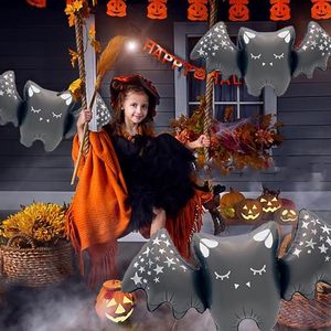Cute Bat Shape Mylar Balloon With Star Pattern For Halloween Party Decor <b>Kids</b> - Product Image 3
